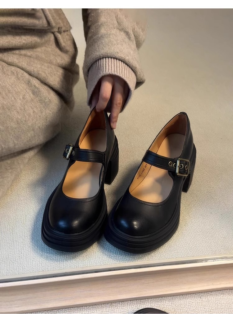 Round-toe High-heeled Mary Jane Shoes For Women — detail view 5