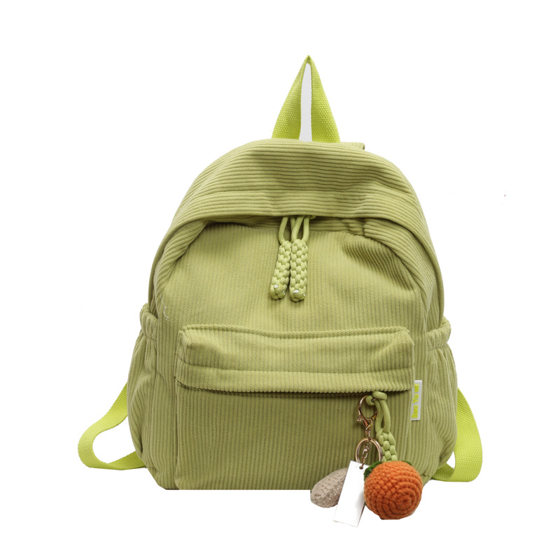 Fashionable Corduroy Student Backpack Compact Travel Daypack 5