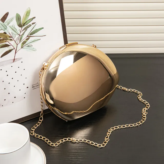 Golden Acrylic Metallic Goose Egg Box Banquet Clutch Gold - Shop at LoveMi