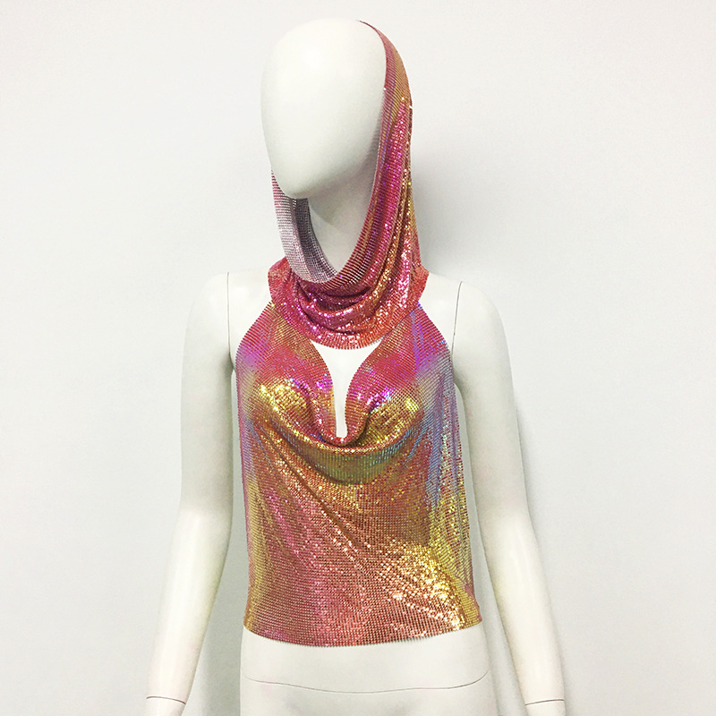 Women's Personalized Hooded Metal Strap Vest
