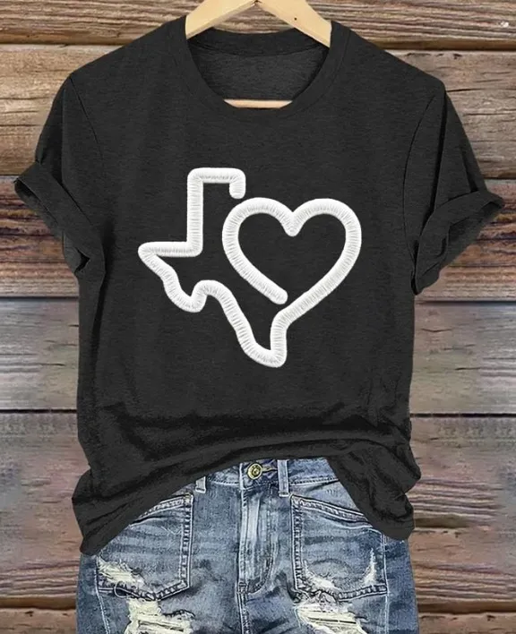 Short Sleeve T-shirt Printed Summer Fashion Tops - Gda212-4Xl