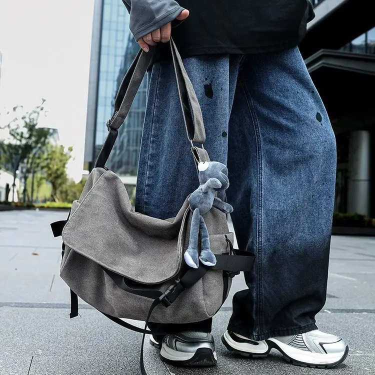 Large-Capacity Minimalist Canvas Crossbody Bag