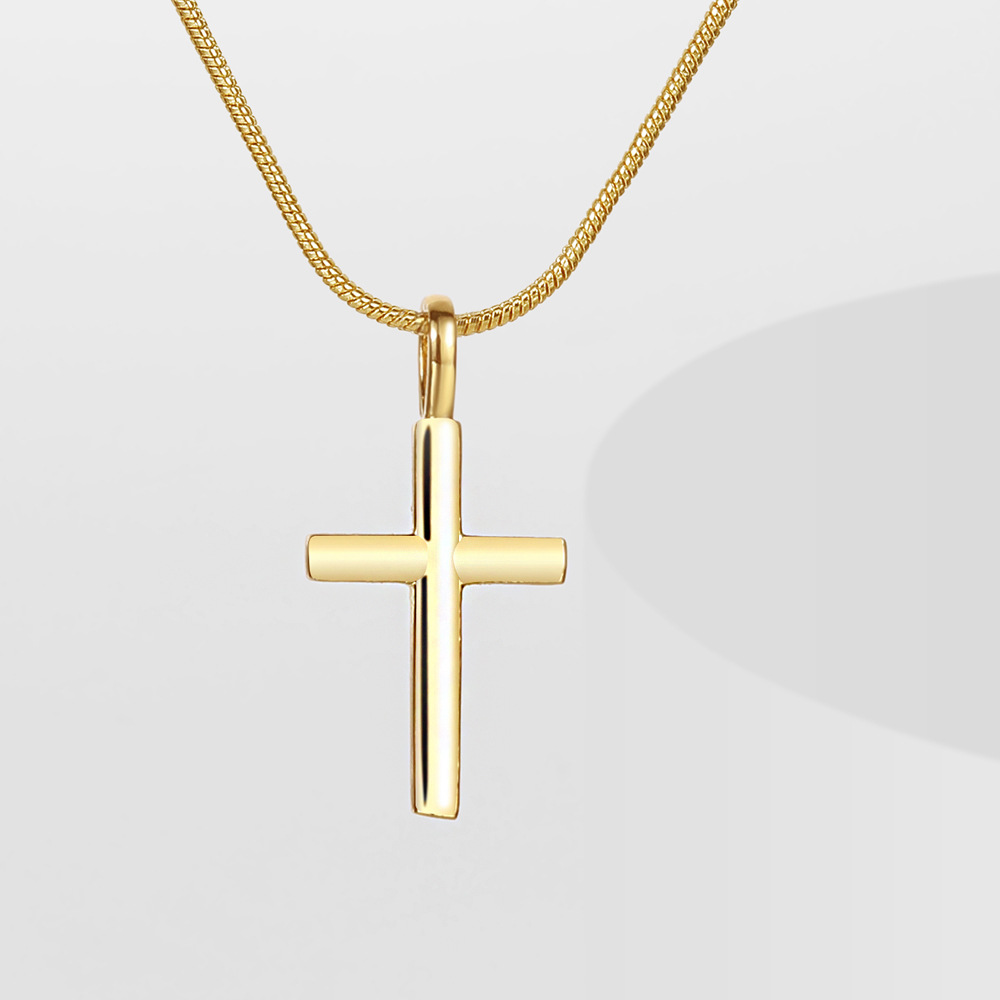 European And American-style Plain Cross Necklace