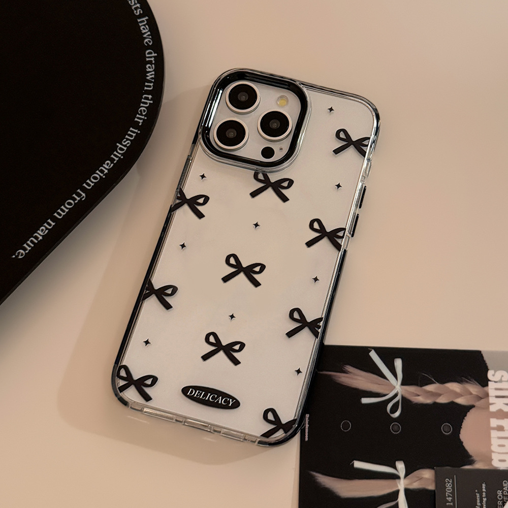 Black Bowknot Magnetic Case Transparent