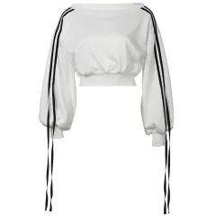 Fashion Casual Set Autumn And Winter Sports Two-piece Ribbon Pullover Sweater High Waist Loose Trousers - Pullover - View 1