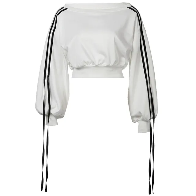 Fashion Casual Set Autumn And Winter Sports Two piece Ribbon Pullover Sweater High Waist Loose Trousers Pullover - Shop at LoveMi