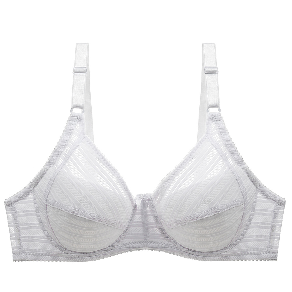 Title 1, Striped Plus Size Bra Push Up Thin Breathable Bra