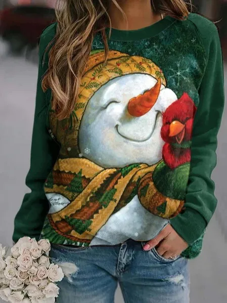 3D Printed Loose Round Neck Fashion Women's Sweater Gbh0155 2 - Shop at LoveMi
