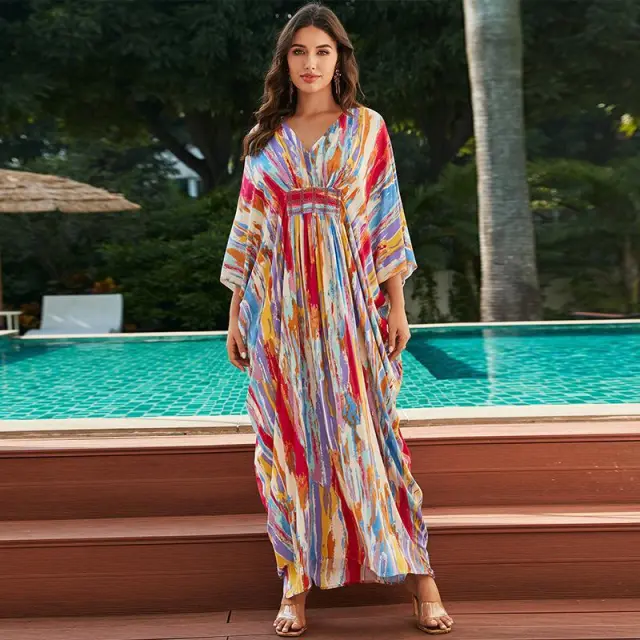 Women's Fashion Loose Cool Bikini Cover Dn1232 Color Stripes - Shop at LoveMi
