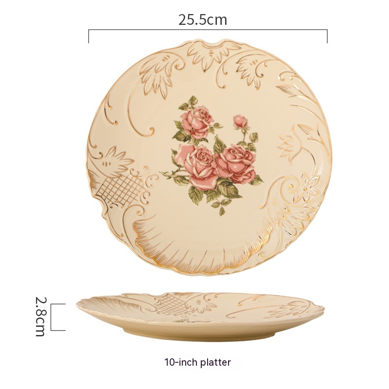 Rose Beige Large Flat Plate