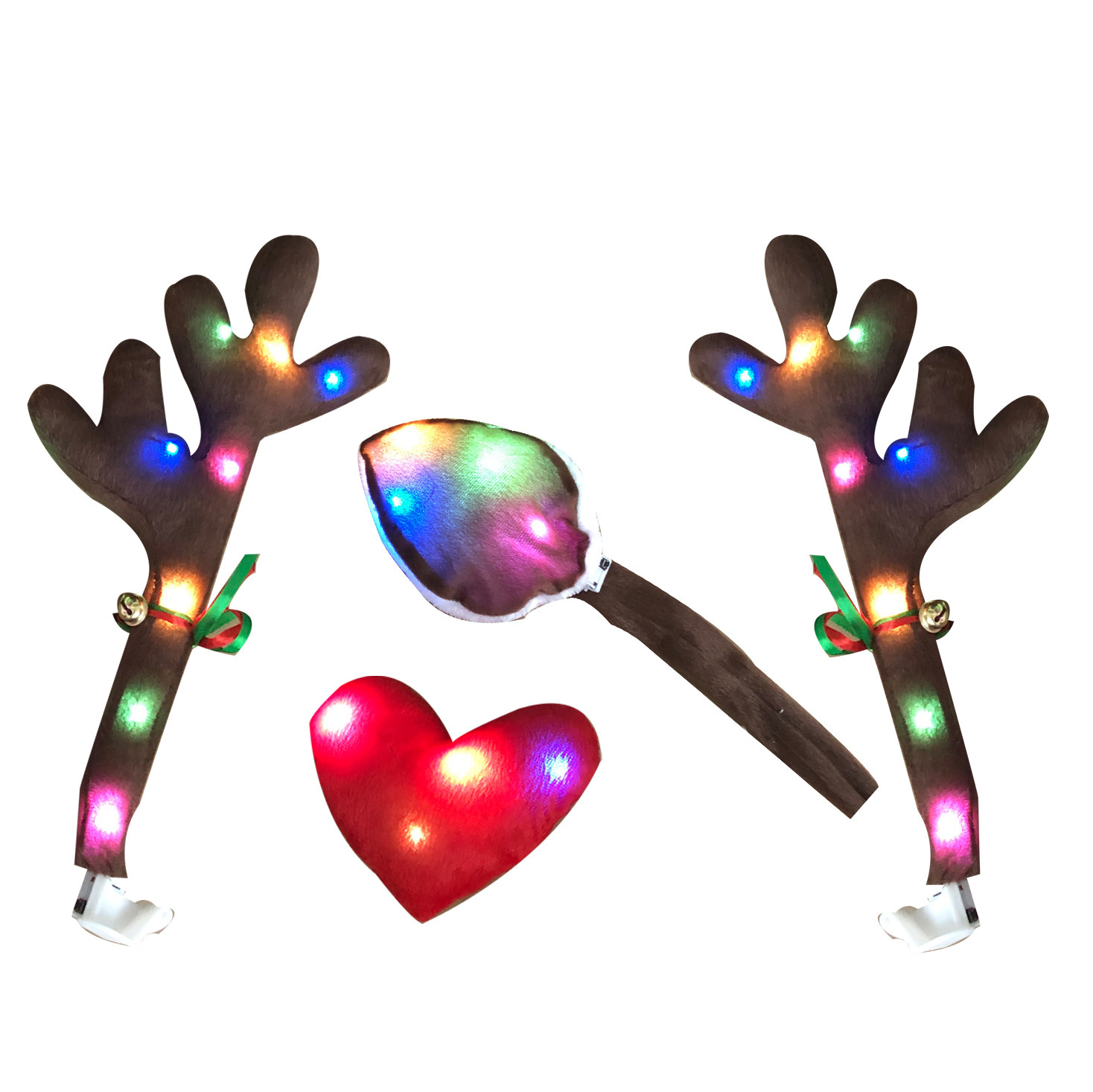 LED Luminous Antlers Car Christmas Decoration