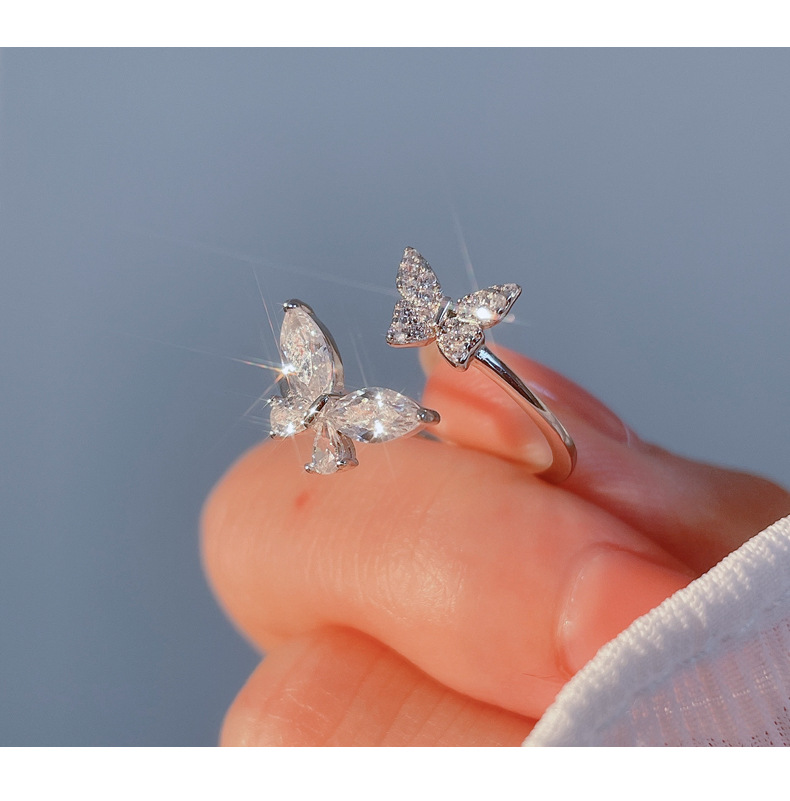 Title 1, S925 Sterling Silver Butterfly Ring Female