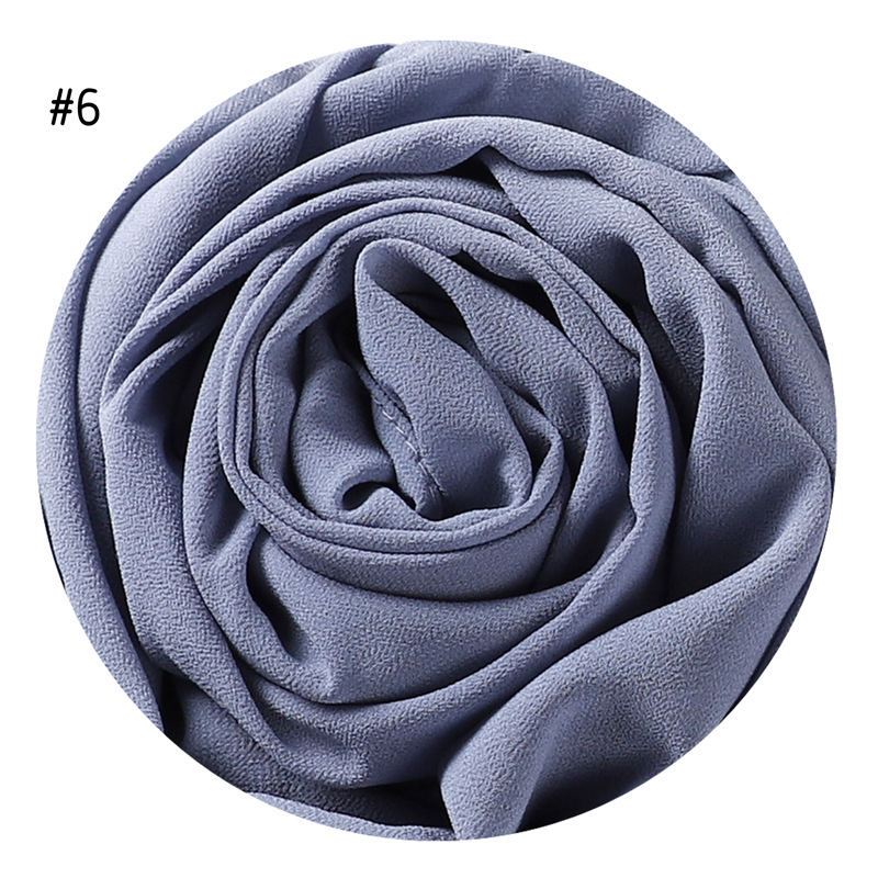 Solid Color Pearl Chiffon Scarf Head Covering Monochrome