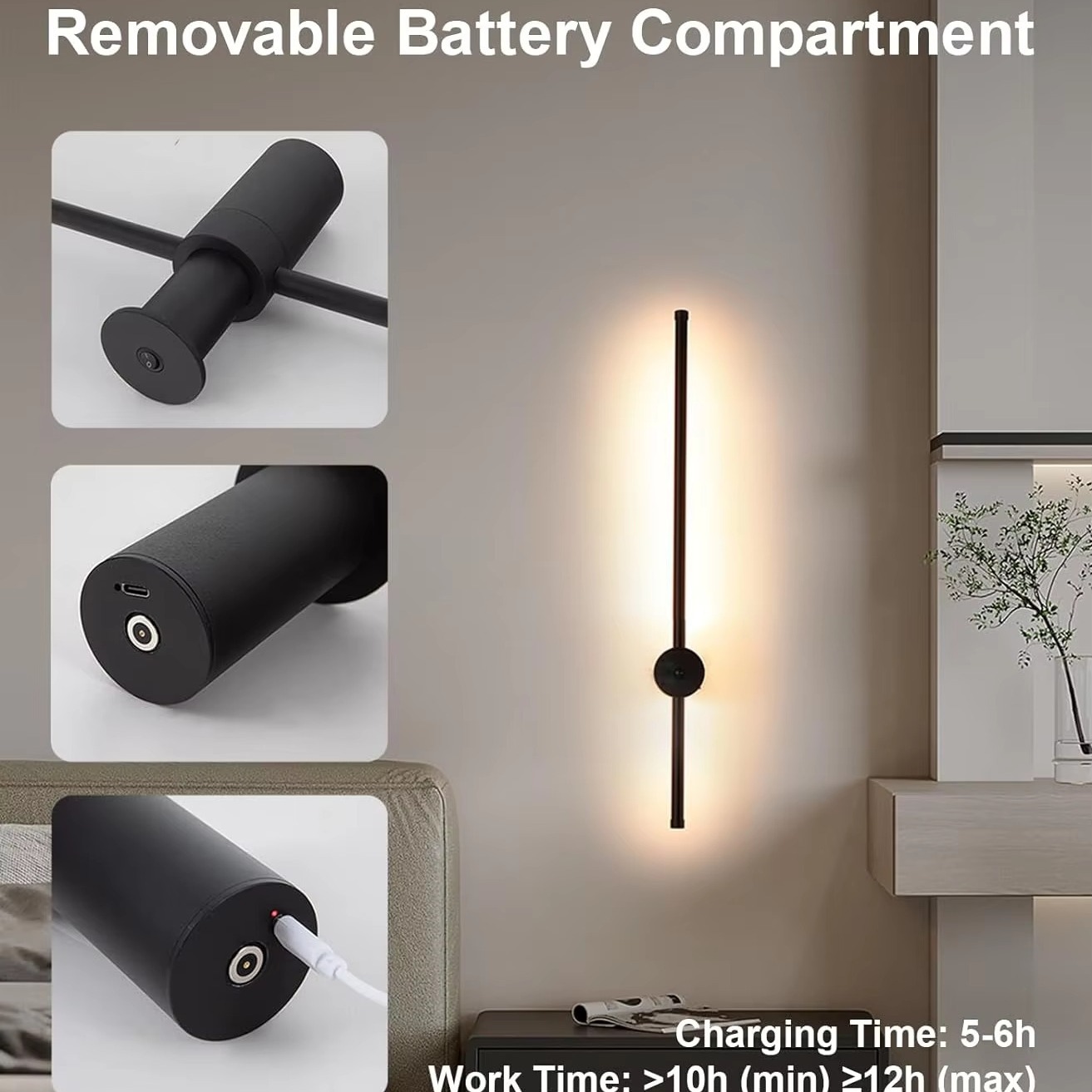 Wireless Remote-Controlled Strip Wall Light Background Wall Lamp