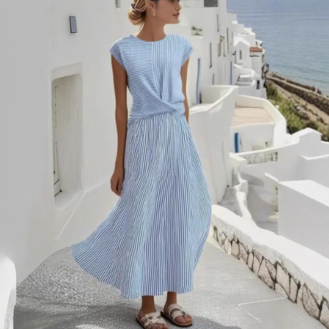 New Style Ruched Womens Figure-flattering Crew-neck Dress