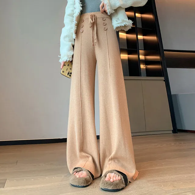 Leisure Korean Style Loose Trousers Oatmeal Color - Shop at LoveMi