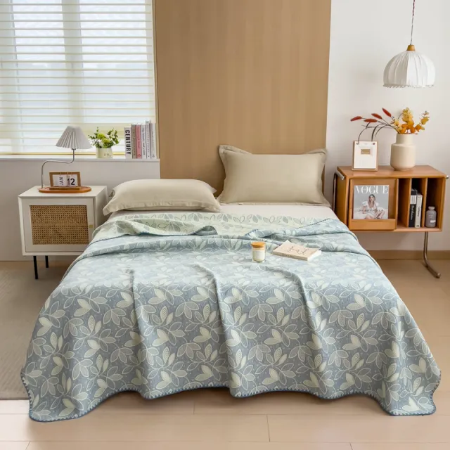 Cotton Three layer Yarn Towels Quilt And Blankets Autumn Wind Rain Blue - Shop at LoveMi