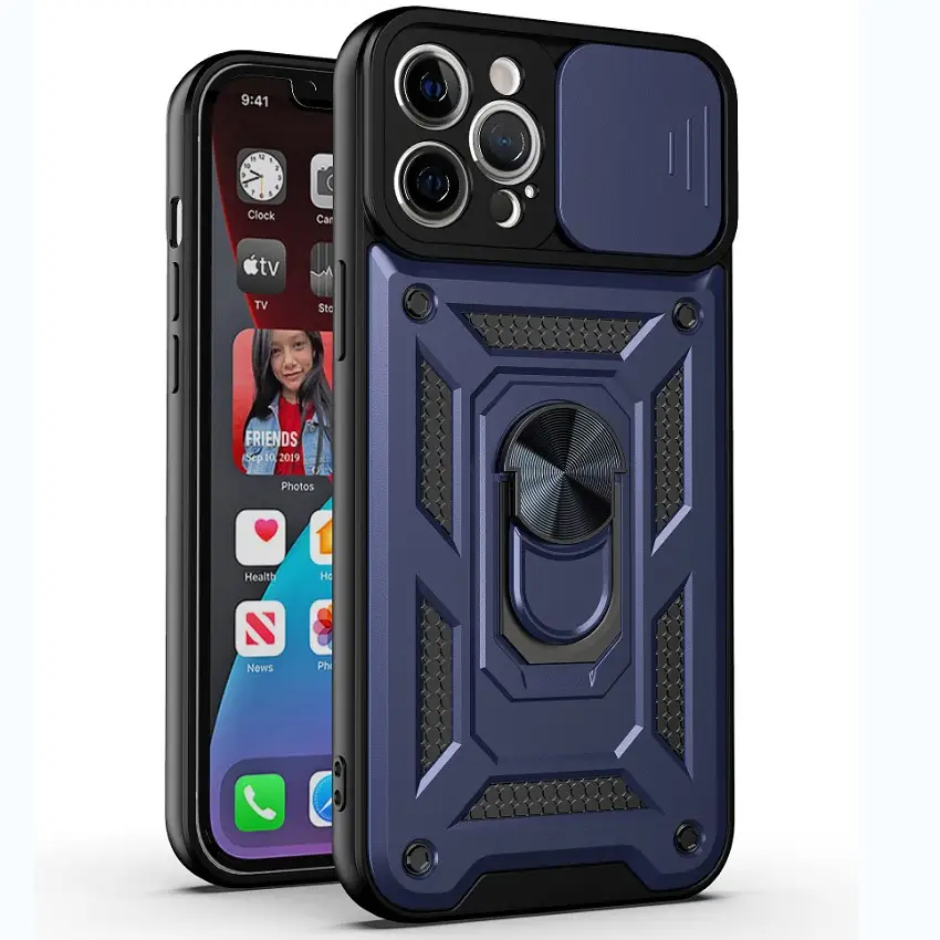 Sliding Window Phone Case Car Ring Bracket Protective Cover