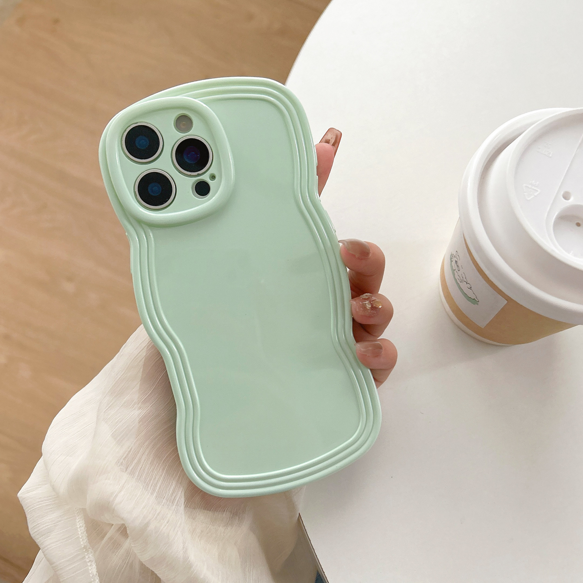 Simple Cream Candy Color Wave Phone Case - Image 7