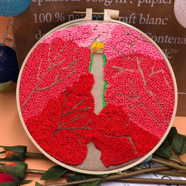 Creative Handmade Embroidery Simple Material Package Miles Peach Blossom - Shop at LoveMi