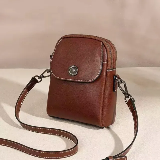 Women's Fashion Leather Messenger Bag Brown - Shop at LoveMi