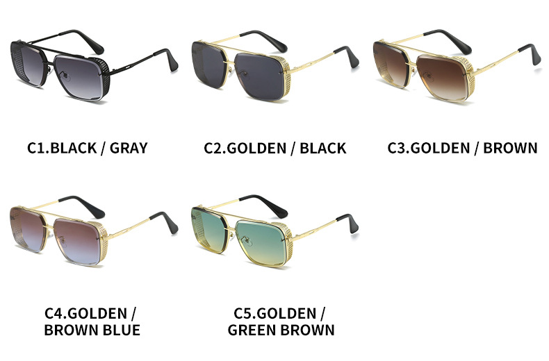 Gradient A Wire Fence Edge Retro Sunglasses - Image 10