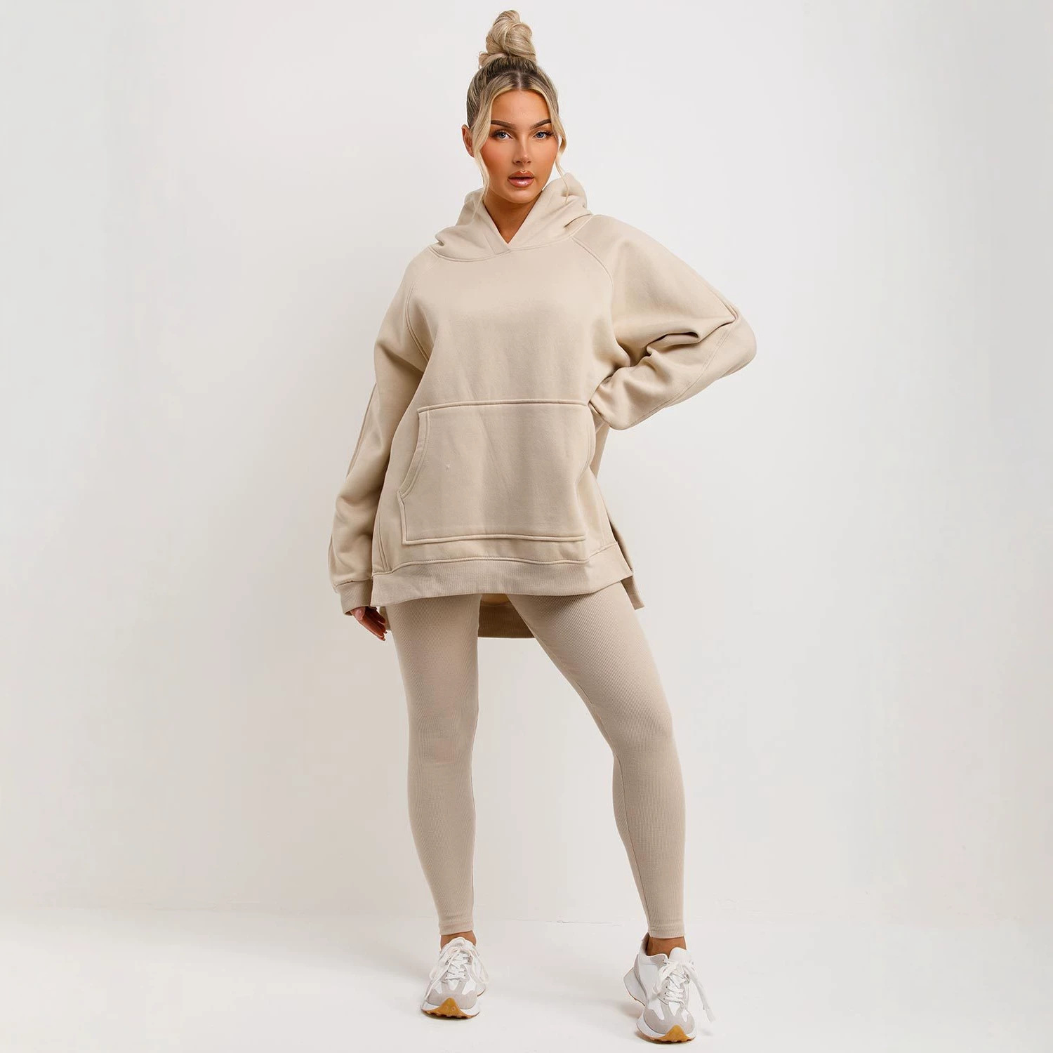 Women's Hooded Fleece-lined Sweatshirt And Leggings Set