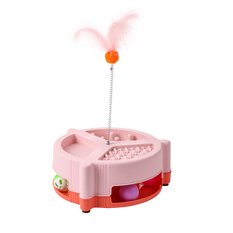 Toy Self-entertainment Boredom-busting Interactive Toy Slow-feeding Bowl For Cats 23.5x9.4cm Pink