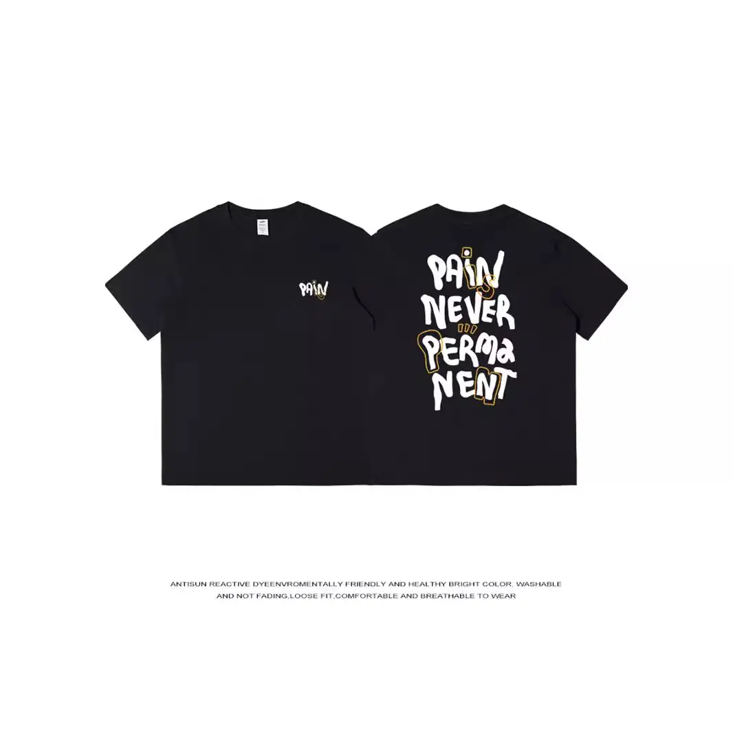 230g Cotton Loose Letter Back Printed Short Sleeve