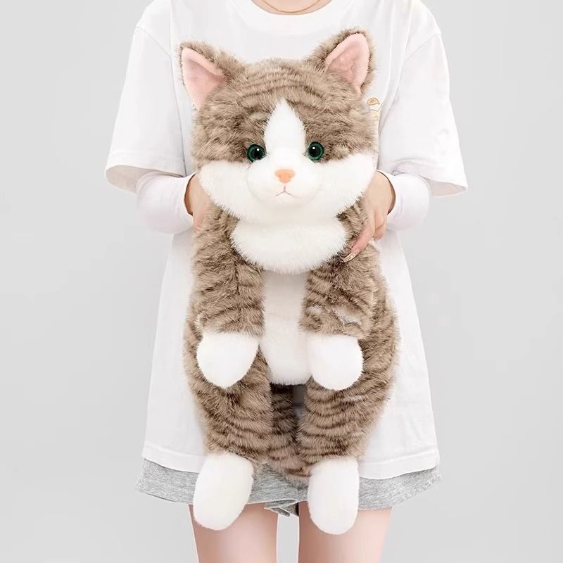 Simulation Cat Cute Cuddly Cat Doll Plush Toy Childrens Sleep Companion Soothing Hug Pillow