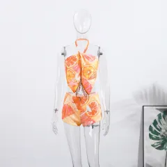 Female Tassel Print Fashion Individual Casual Suit - Top And Shorts Suit-L - View 1