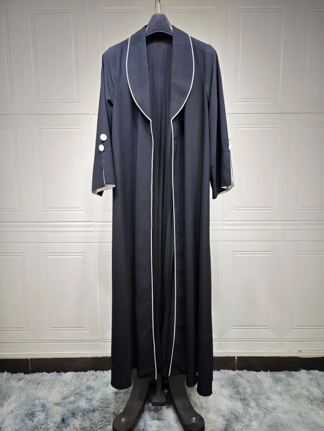 Cardigan Long Dress Women's Clothing Dress Autumn And Winter Elegant Robe Trench Coat Black - Shop at LoveMi