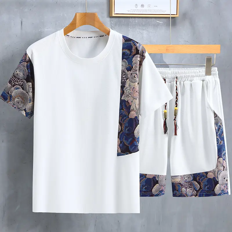 Summer Plus Size Suit Men's Loose Short-sleeved Shorts