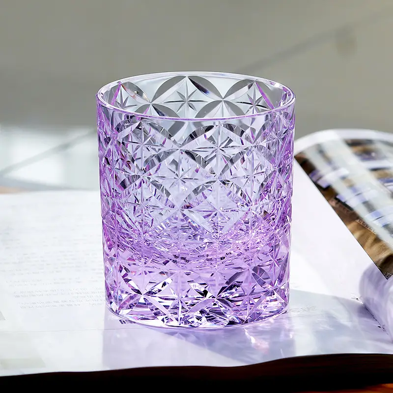Edo Cut Hand Carved K9 Crystal Whiskey Shot Glass