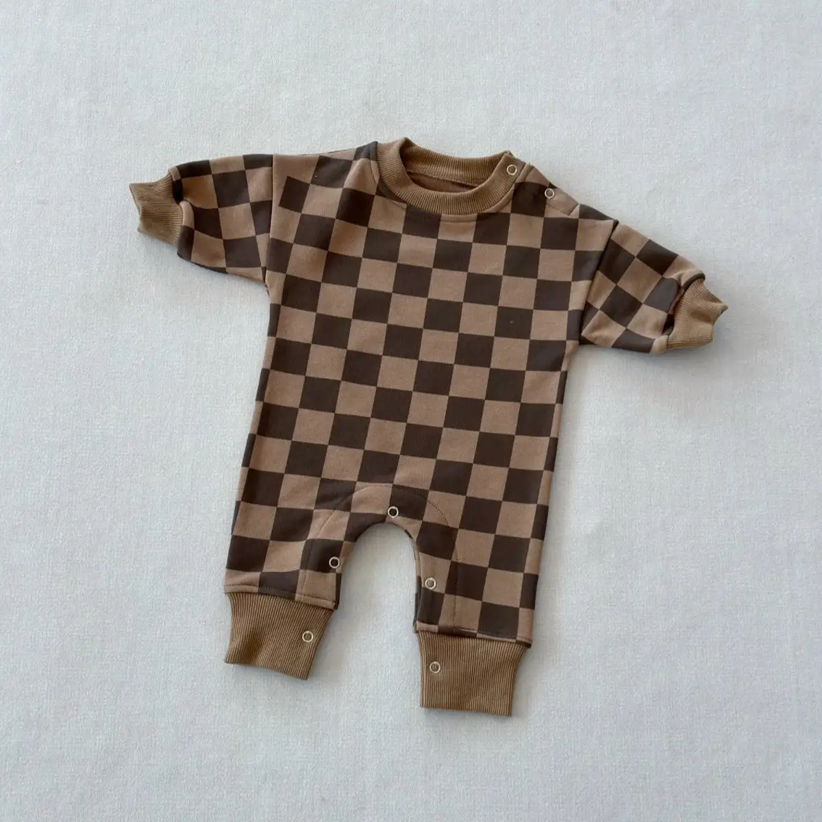 New Spring Autumn Checkered Romper For Kids