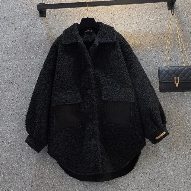 Mid length Cotton Clothing Thick Cotton Coat Black - Shop at LoveMi
