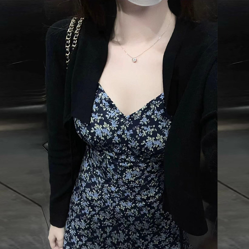 French Hot Girl Sexy Floral Sling Dress