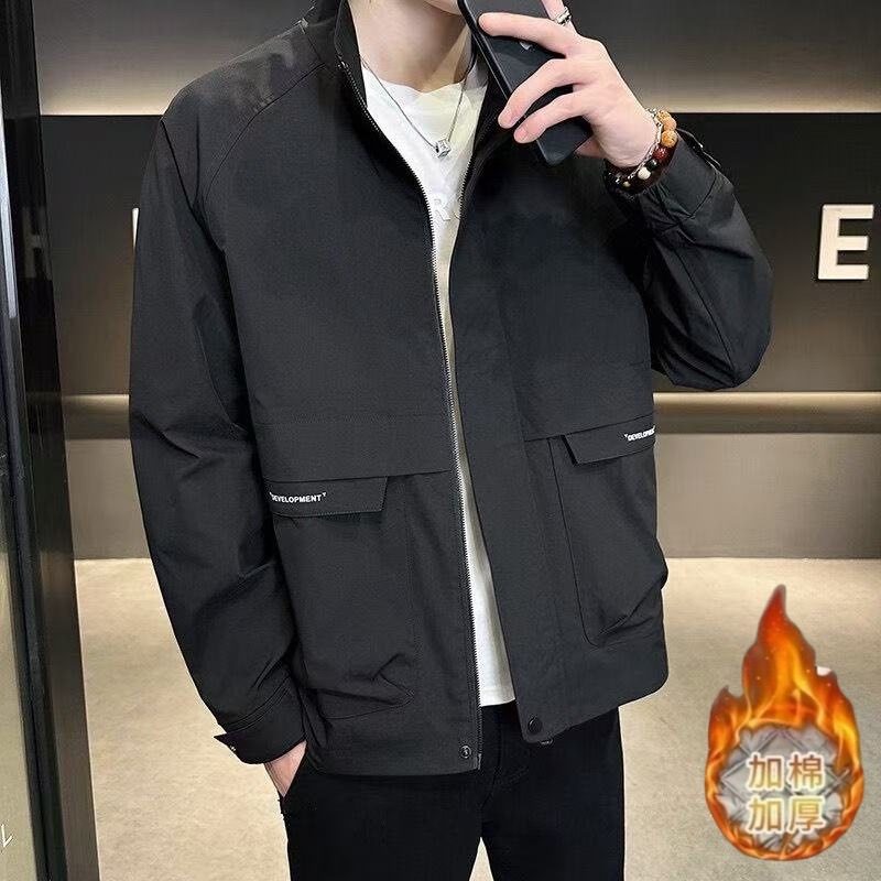 Mens Versatile Casual Jacket A Stylish And Handsome Stand-collar Jacket