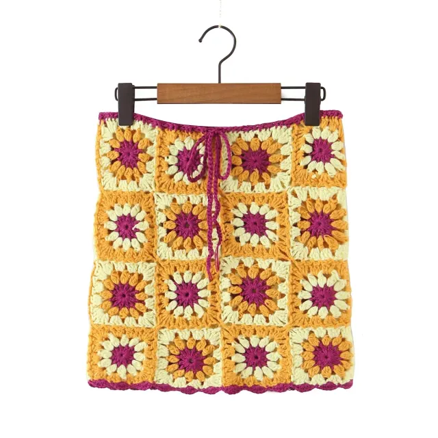 Handmade Crocheted Short Two piece Set For Women Skirt - Shop at LoveMi