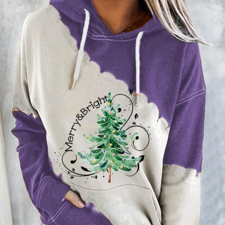 Christmas Tree 3D Printed Hooded Pullover Women's Sweater