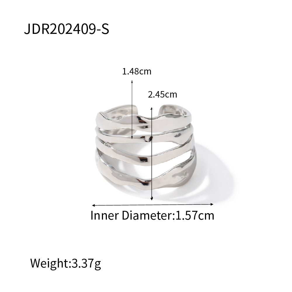 Stainless Steel Wave Open Ring, picture 5 of 5