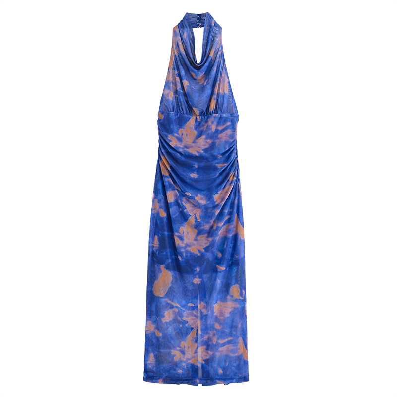 Fashion Simple Printing Silk Net Women's Dress