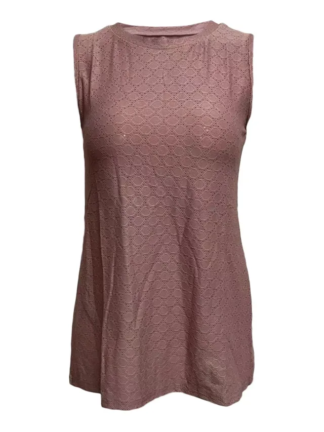 Summer Loose Casual Fashion Slimming Dopamine Color Round Neck Women's Vest Lotus Root Color - Shop at LoveMi