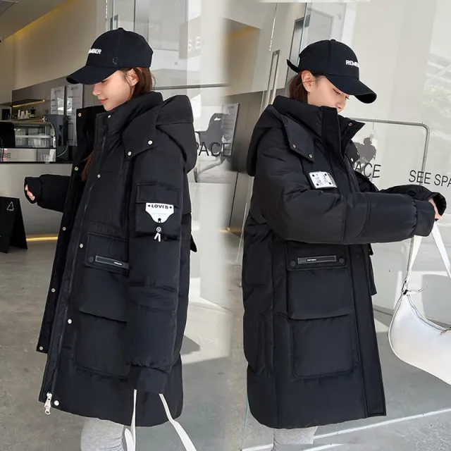 Women's Candy colored Down Cotton padded Jacket Black - Shop at LoveMi