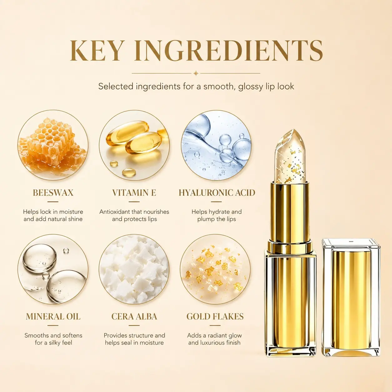 Gold-foil Color-changing Moisturizing Lip Balm