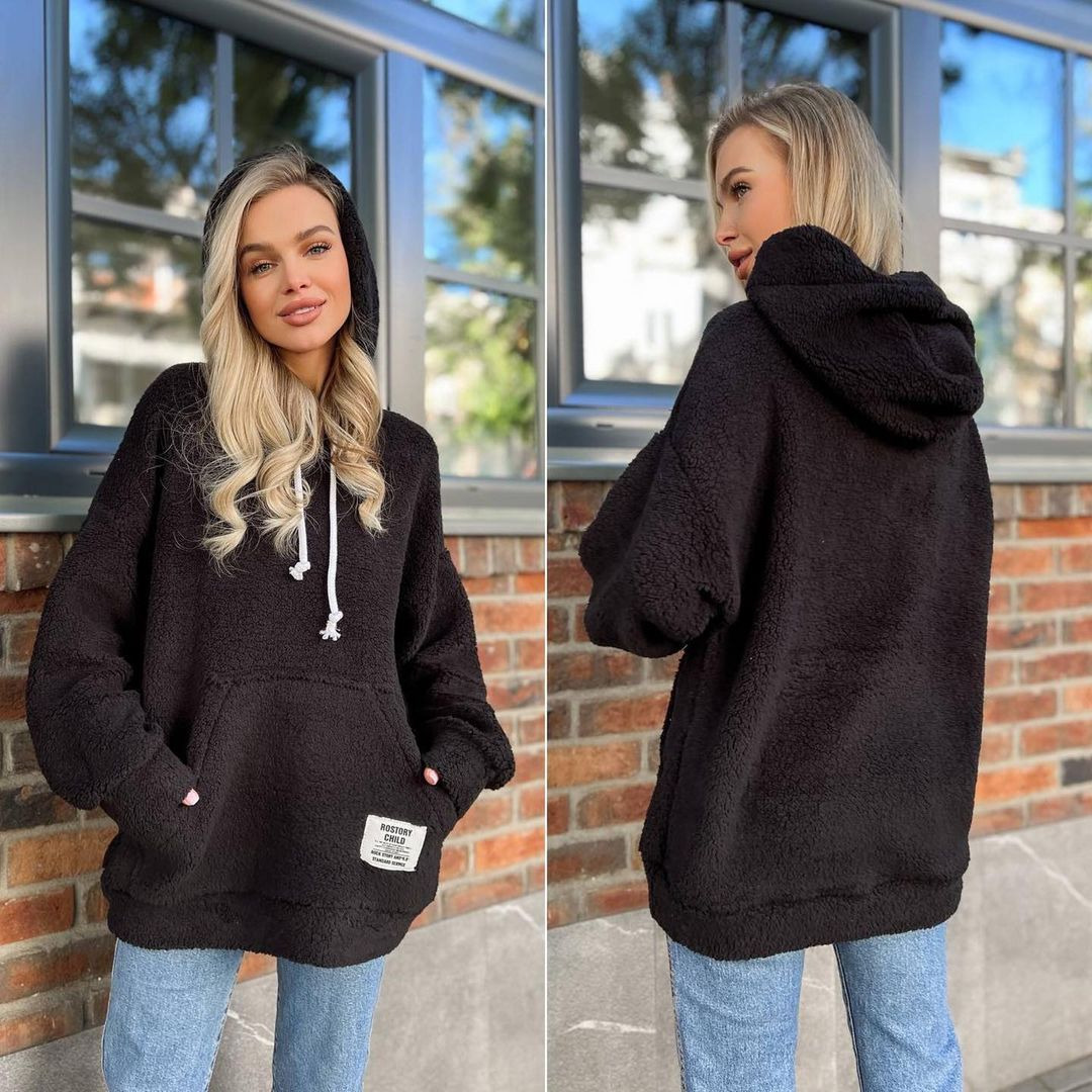 European And American Flannel Loose Long-sleeved Pullover - Image 16