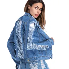 European And American Worn Plus Size Denim Clothing For Women - Blue - View 1