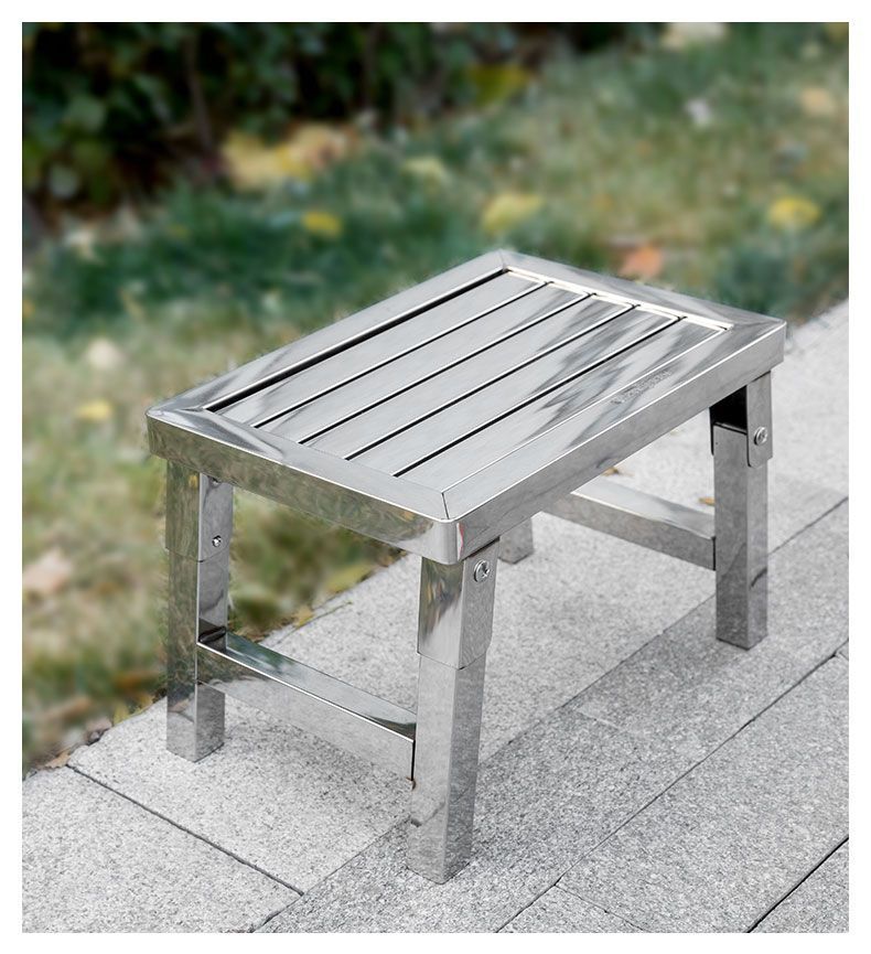 Title 2, Waterproof Thickened Stainless Steel Folding Bench