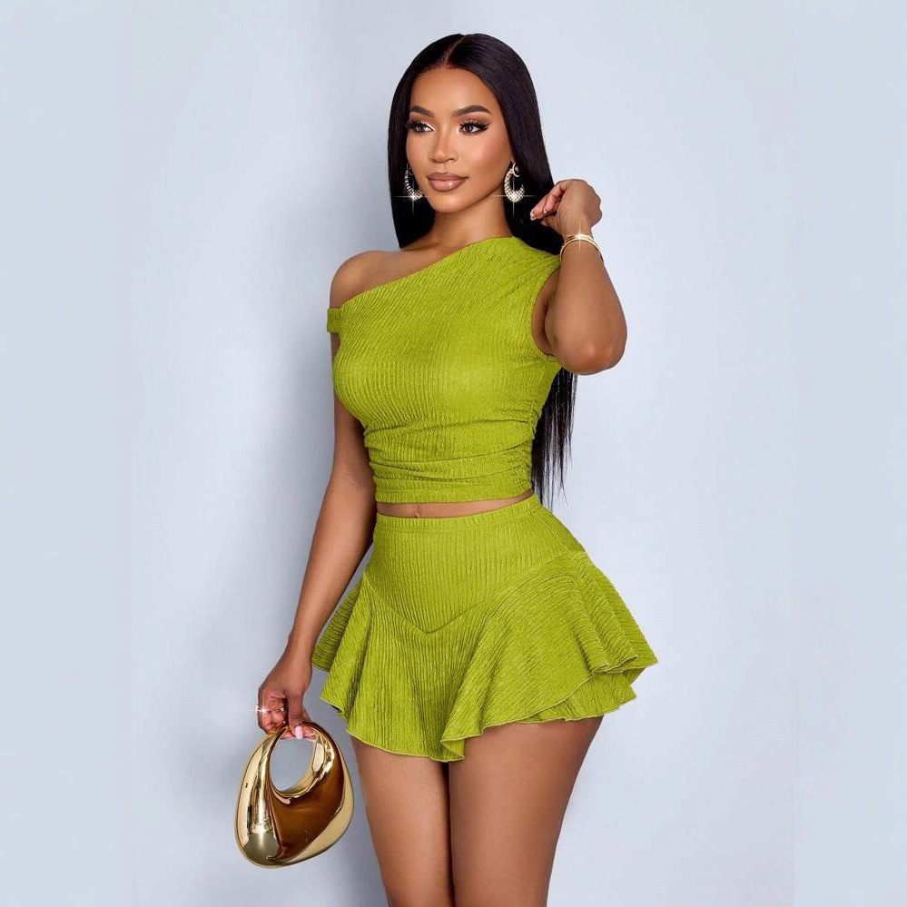 Personality Solid Color Split Skirt Suit Simple All-match