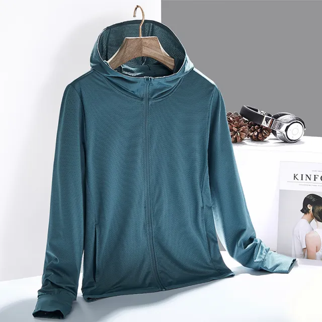 Women's Breathable Solid Color Simple UV Protection Sun Jacket Green - Shop at LoveMi